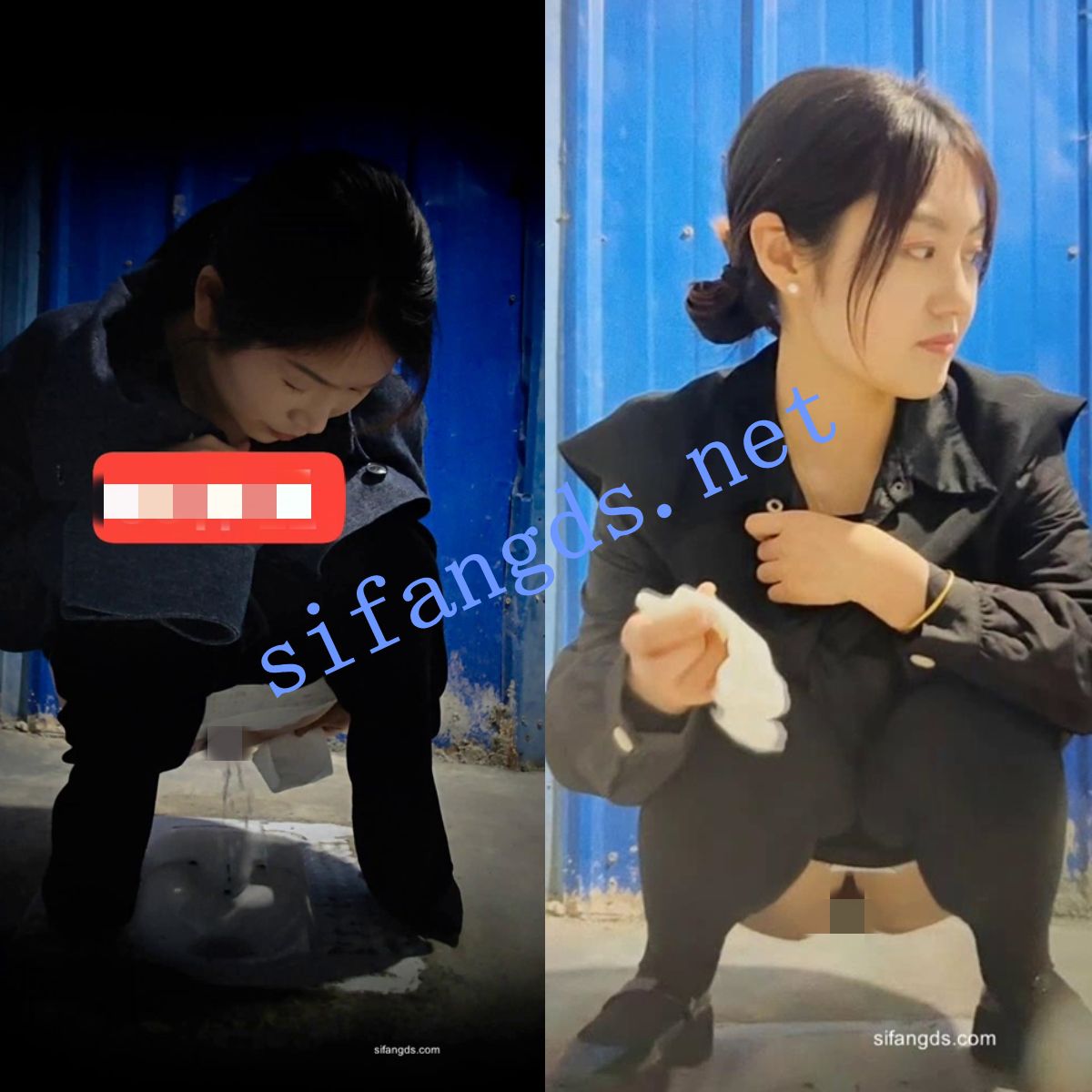 ❤️《厕拍》手机移动拍摄 蓝色铁皮瓦简陋旱厕 [923M]
