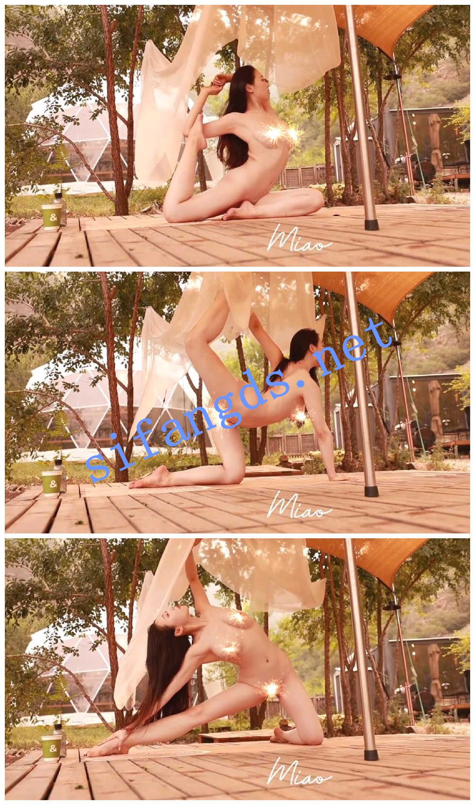 ✨秀人网 清妙✨超美薄纱户外 全裸大尺度三点全漏瑜伽！ [925M（88P原版图+1V）]