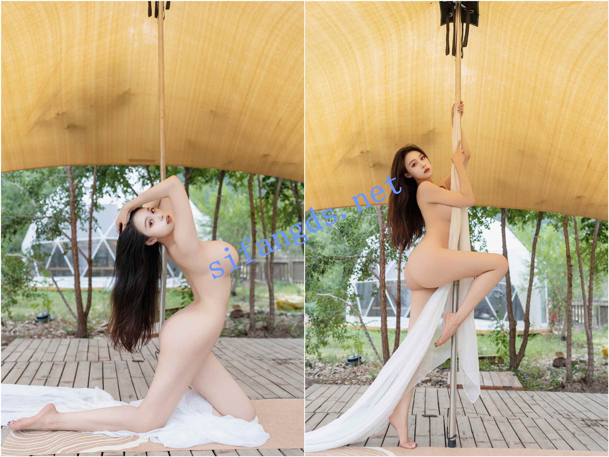 ✨秀人网 清妙✨超美薄纱户外 全裸大尺度三点全漏瑜伽！ [925M（88P原版图+1V）]