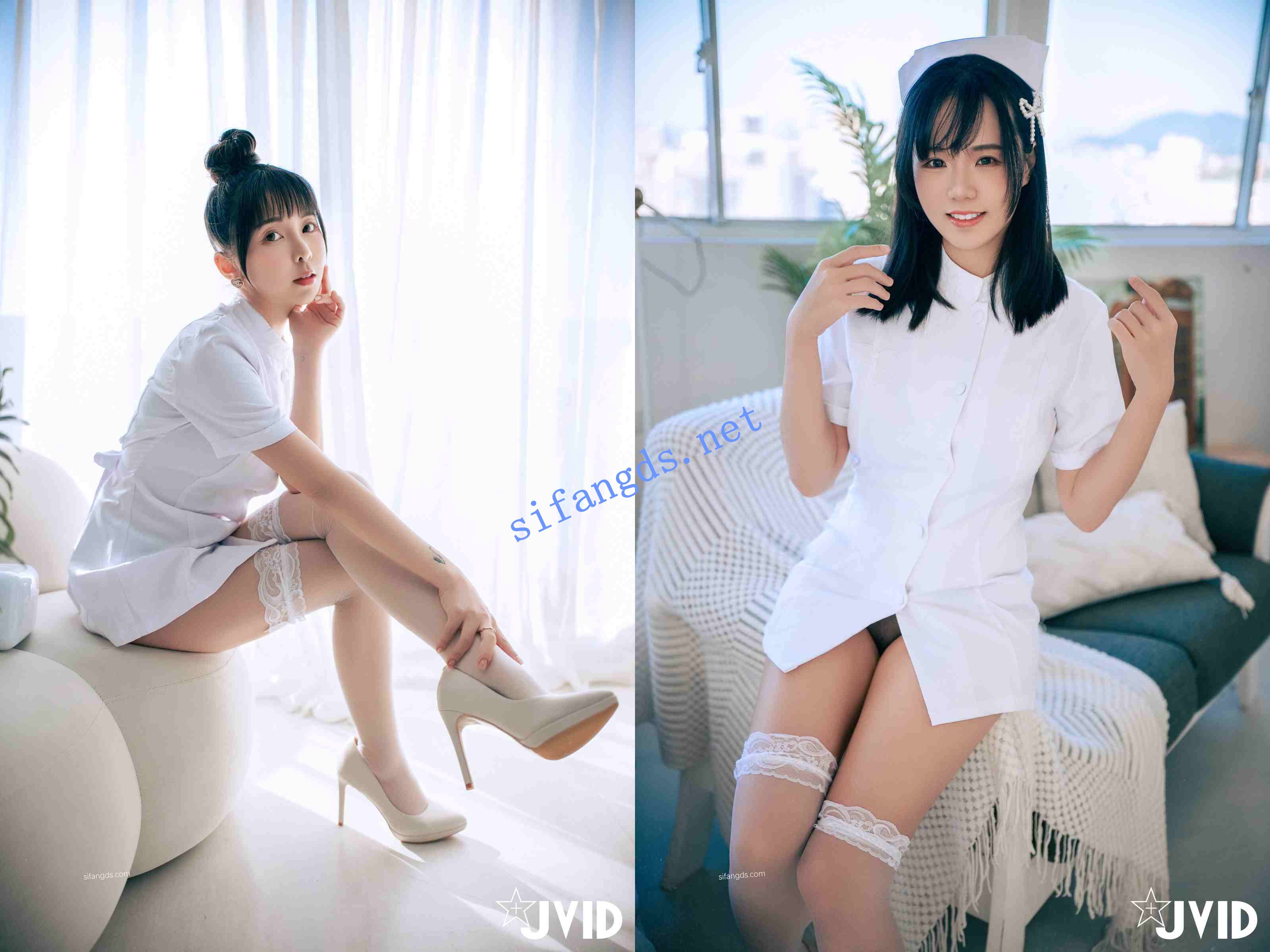 《JVID》Tiny×啾啾/Tiny×宝七 短发学姐 巨乳护士姐妹两套 []
