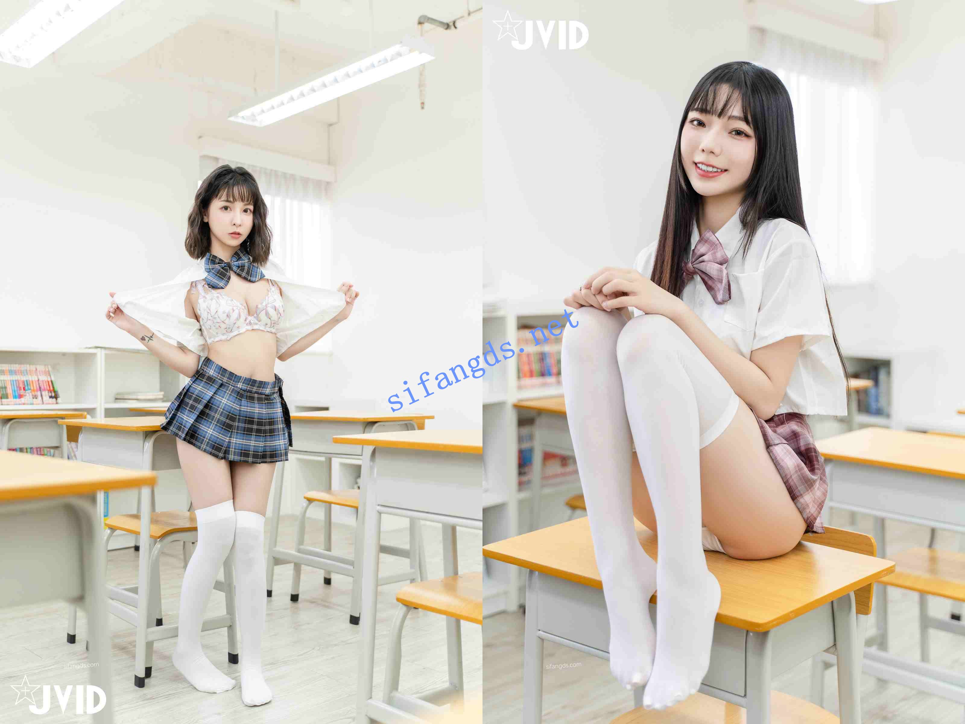 《JVID》Tiny×啾啾/Tiny×宝七 短发学姐 巨乳护士姐妹两套 []