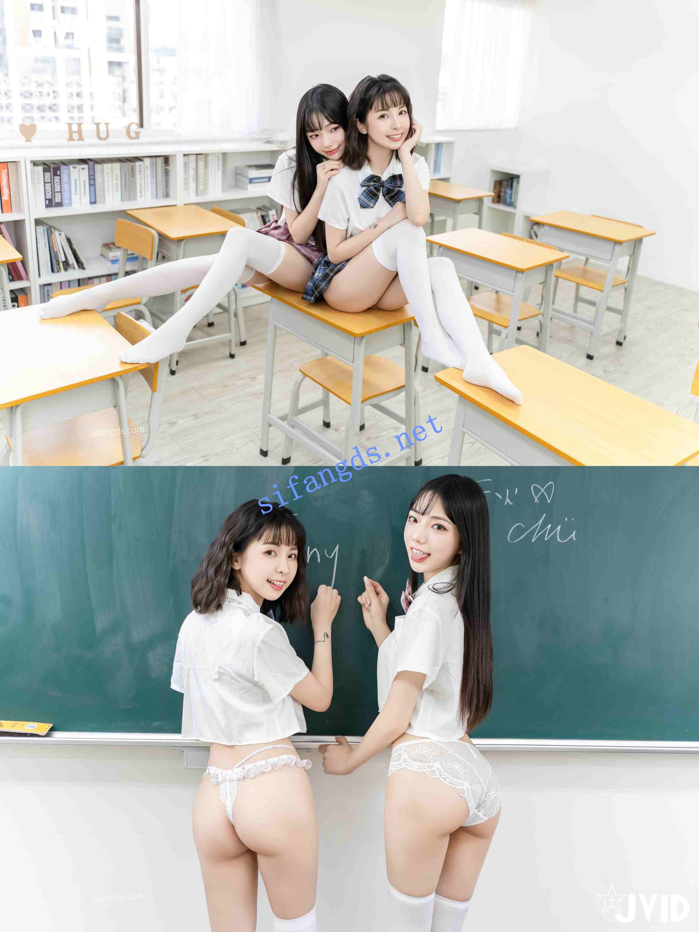 《JVID》Tiny×啾啾/Tiny×宝七 短发学姐 巨乳护士姐妹两套 []