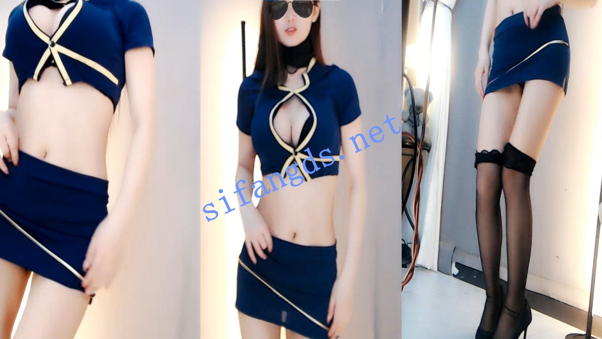 《斗鱼》何菱 开档丝袜 多视角漏内 9V [227M]