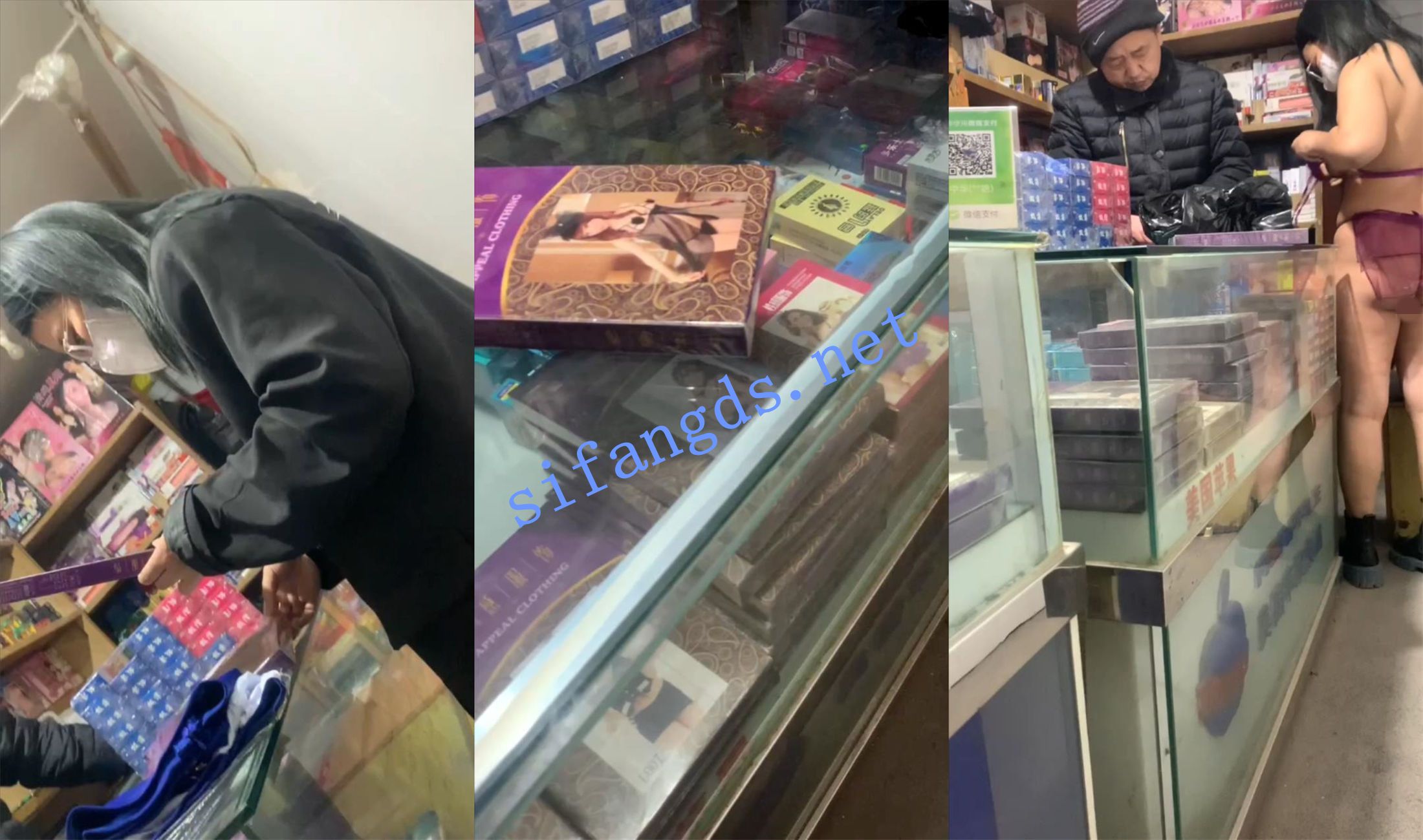原创夫妻 TUwifeTUmi 定制福利，情趣商店人前换内衣试用玩具 []